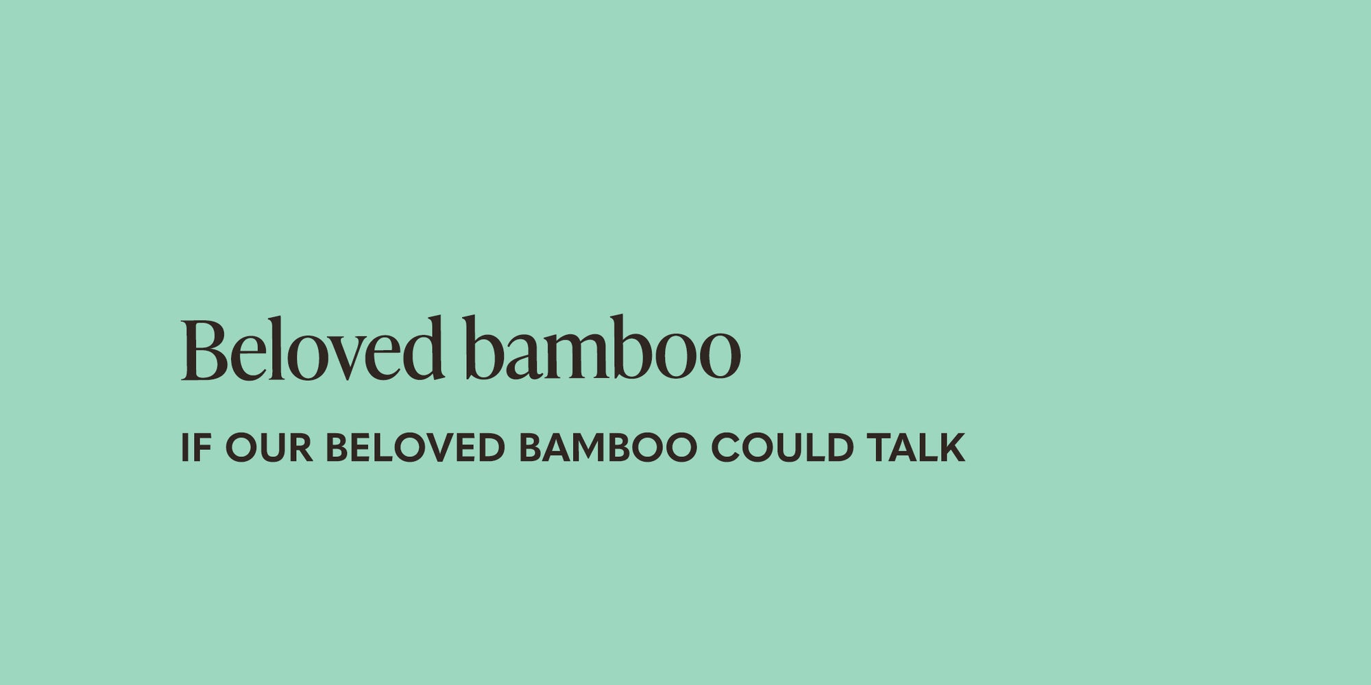 If Our Beloved Bamboo Could Talk