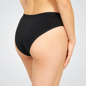 back viewof black poppy period pants by theya Healthcare